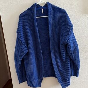Free People Royal Blue Knit Cardigan